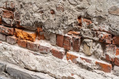 Eski tuğla duvar. Terracotta renk arkaplanı