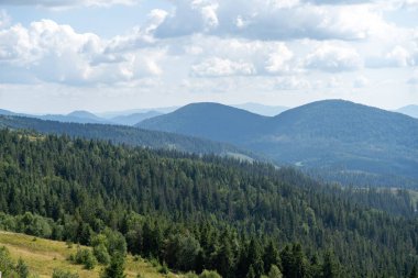 Dağlar Karpatlar 'a kadar uzanır. Tepe ormanları ve çayırlar. Yeşil Vadi Ukrayna