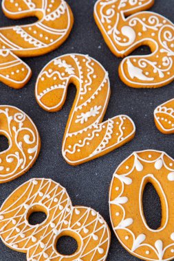 Dondurulmuş zencefilli kurabiye, kurabiyeler, yemek geçmişi. Noel seti