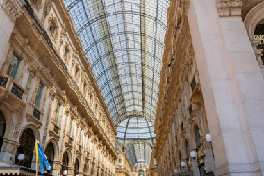 Galleria Vittorio Emanuele II. Avrupa 'da, İtalya' da, Milano 'da, 17 Temmuz 2025' te,.