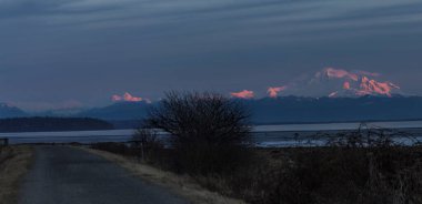 Mt. Baker sunset view from Vancouver Canada