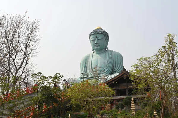 Grande Statue Bouddha Wat Doi Phra Chan Temple Bouddhiste Thaïlande — Photo