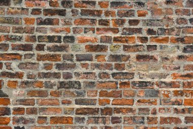 Hasarlı ve eski tuğla duvar dokusu.