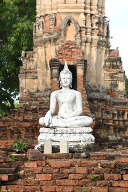 Ayutthaya, Tayland 'daki antik tapınaklarda Buda heykeli.