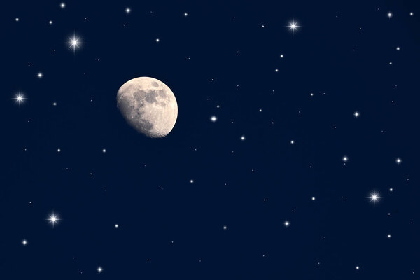 Night sky with Moon and stars.