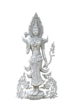 Tayland 'da bir tapınakta oyulmuş bir Tayland meleğinin heykeli. 