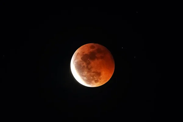 Eclipse Lunar Luna Sangre Fotografiada —  Fotos de Stock
