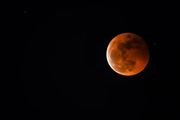 Eclipse Lunar Lua Sangue Fotografada — Fotografia de Stock