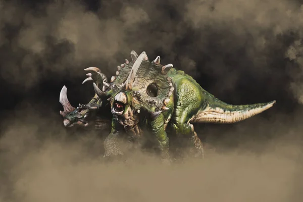 Динозавр Сіноцератопс Темряві — стокове фото