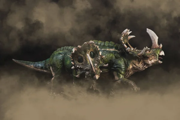 Dinosaurier Sinoceratops Dunkeln — Stockfoto