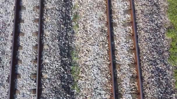 纵横交错在铁路轨道上的长线全景 — 图库视频影像