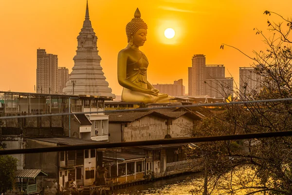 Landskap Stor Buddha Staden Stor Buddha Staty Bangkok Wat Pak — Stockfoto