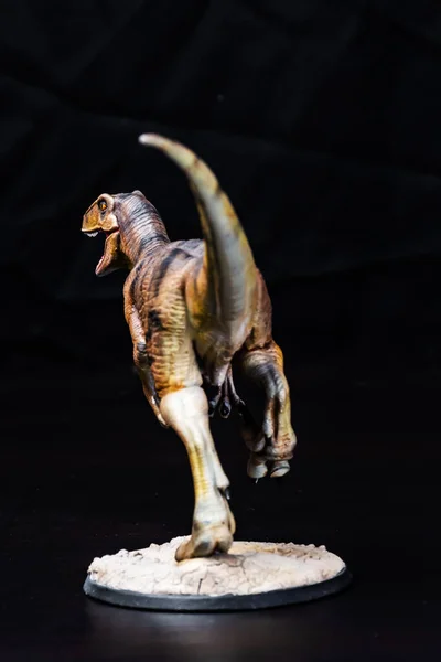 Dinosaure Vélociraptor Dans Noir — Photo