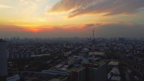 Flygfoto Över Staden Bangkok Thailand — Stockvideo