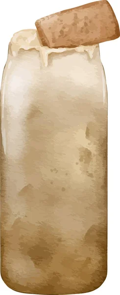 Acuarela Biscoff Latte Dibujado Acuarela Ilustración Elemento Aislado — Archivo Imágenes Vectoriales