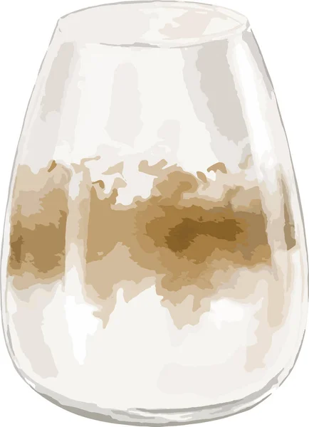 Aquarel Crème Latte Aquarel Illustratie Geïsoleerd Element — Stockvector
