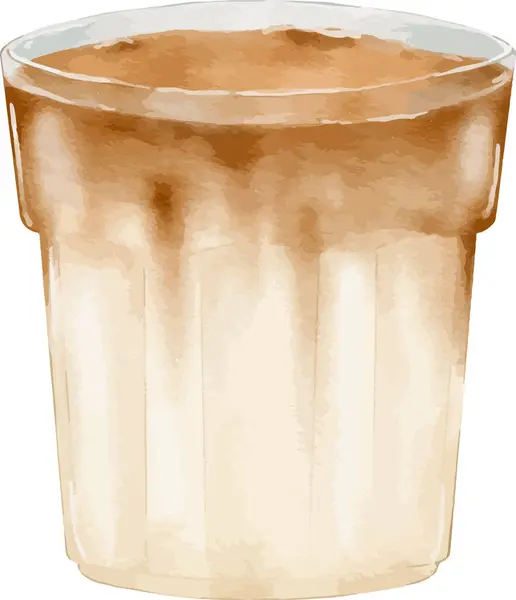 水彩画肮脏咖啡水彩画分离元素 — 图库矢量图片