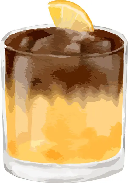 Akwarela Pomarańczowy Espresso Akwarela Ilustracja Pojedynczy Element — Wektor stockowy