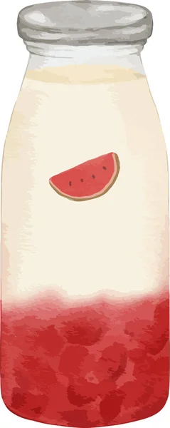 Watercolor Watermelon Milk Watercolor Illustration Isolated Element — Stock Vector