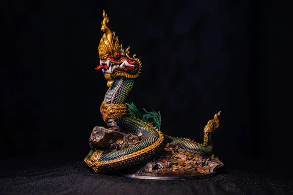 King Naga Naka Thailand Dragon Serpent King Dark — ストック写真