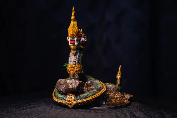 King Naga Naka Thailand Dragon Serpent King Dark — Stok fotoğraf