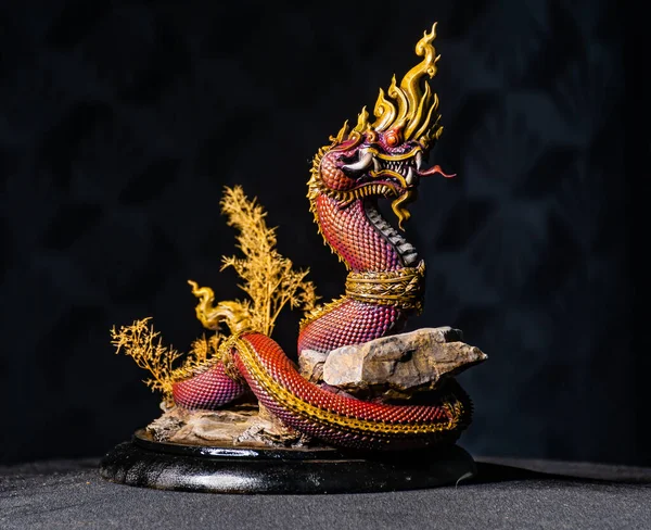 King Naga Naka Thailand Dragon Serpent King Dark — 图库照片