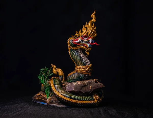 King Naga Naka Thailand Dragon Serpent King Dark — Stock Photo, Image