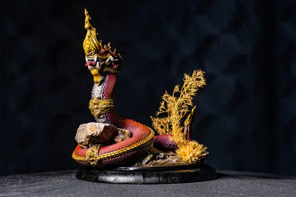 King Naga Naka Thailand Dragon Serpent King Dark — стоковое фото