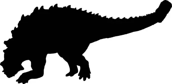 Ankylosaurus Silueta Negra Fondo Aislado — Archivo Imágenes Vectoriales