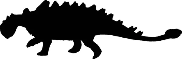 Ankylosaurus Silhouette Noire Fond Isolé — Image vectorielle