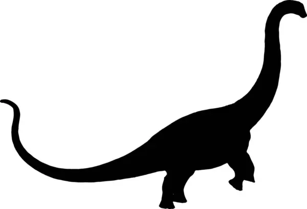 Brontosaurus Zwart Silhouet Geïsoleerde Achtergrond — Stockvector