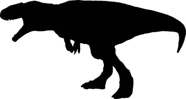 Giganotosaurus Black Silhouette Isolated Background — Stock Vector