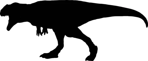 Giganotosaurus Sagoma Nera Sfondo Isolato — Vettoriale Stock