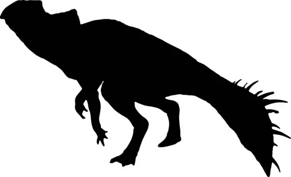 Protoceratops Silhouette Nera Sfondo Isolato — Vettoriale Stock