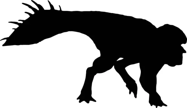 Protoceratops Schwarze Silhouette Isolierten Hintergrund — Stockvektor