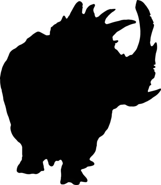 Sinoceratops Silhueta Preta Fundo Isolado —  Vetores de Stock