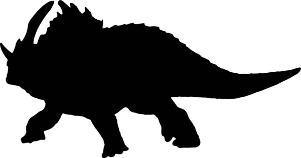Sinoceratops Zwart Silhouet Geïsoleerde Achtergrond — Stockvector