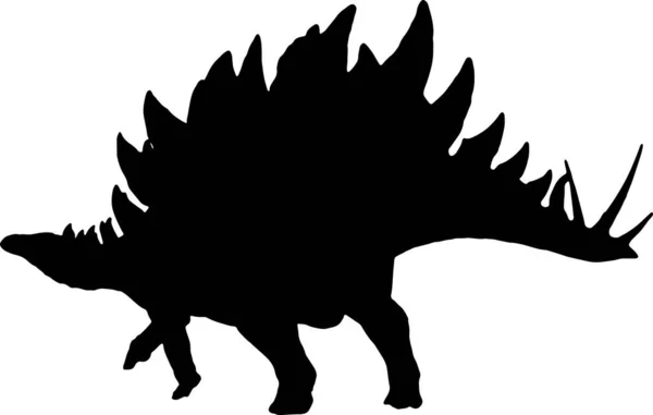 Siluet Hitam Stegosaurus Latar Belakang Terisolasi - Stok Vektor