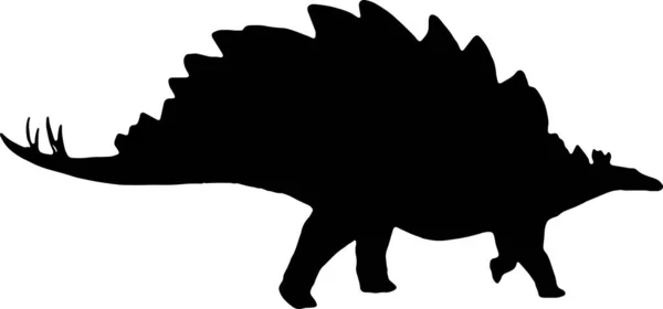 Stegosaurus Μαύρη Σιλουέτα Απομονωμένο Φόντο — Διανυσματικό Αρχείο