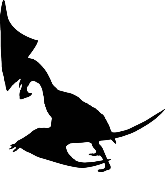 Tupandactylus Silhouette Noire Fond Isolé — Image vectorielle