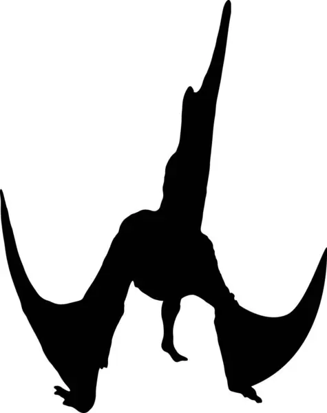 Tupandactylus Silhouette Noire Fond Isolé — Image vectorielle