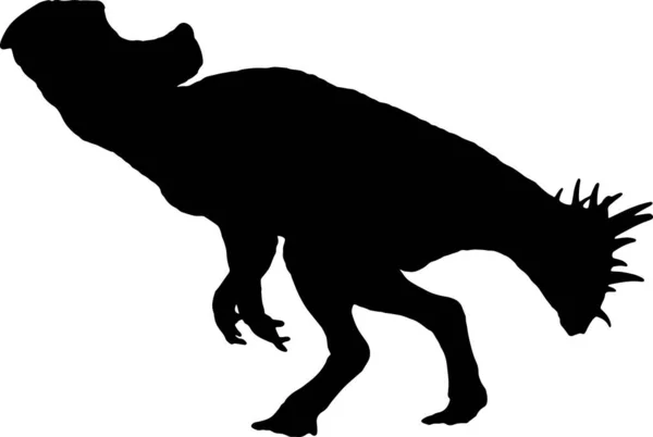 Protoceratops Czarny Sylwetka Pojedyncze Tło — Wektor stockowy
