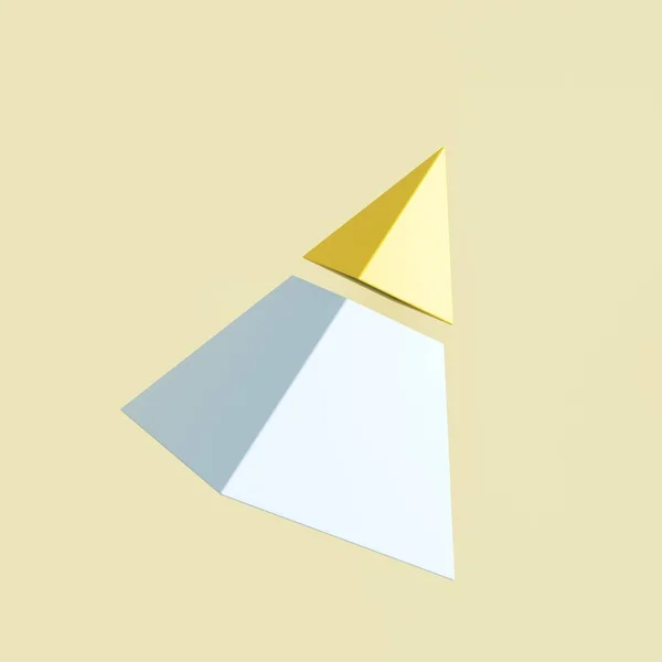 Color Pyramid shape geometry slice concept idea. 3D render. Geometry concept design.