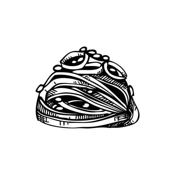 Смарагдовий Ескіз Морських Водоростей Ізольований Білому Тлі Помазані Ручною Вапняковою — стоковий вектор
