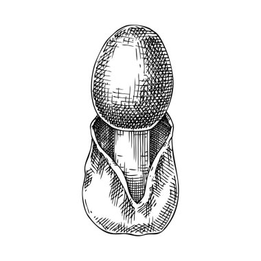 Sezar 'ın mantar çizimi. Yenilebilir mantar çizimi. El yapımı orman bitkisi. Beyaz arka planda izole edilmiş yenilebilir mantar çizimi. Sağlıklı gıda tasarım elementi