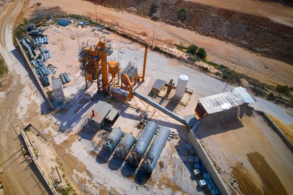 Structures Plant Producing Sand Crushed Stone Cement Batching Concrete Asphalt — Stock Photo, Image