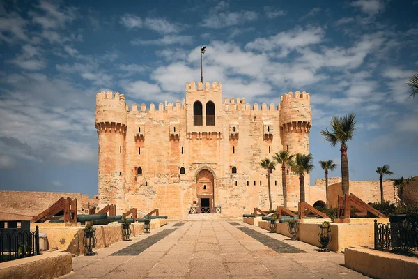 Qaitbay Erőd Előtt Citadel Qaitbay Alexandria Egyiptom — Stock Fotó
