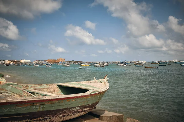 stock image Fishing boats moored in Alexandria harbor