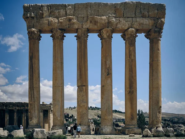Колони Храму Юпітера Долини Бекаа Ліван Храмовий Комплекс Геліополіса Unesco — стокове фото