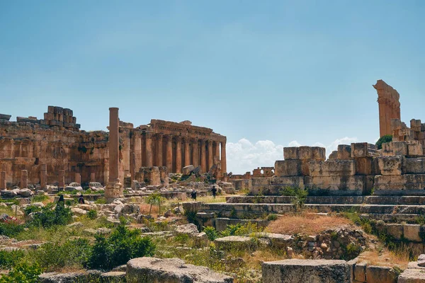 Grande Corte Antigo Complexo Templos Heliopoliss Baalbek Vale Beqaa Líbano — Fotografia de Stock
